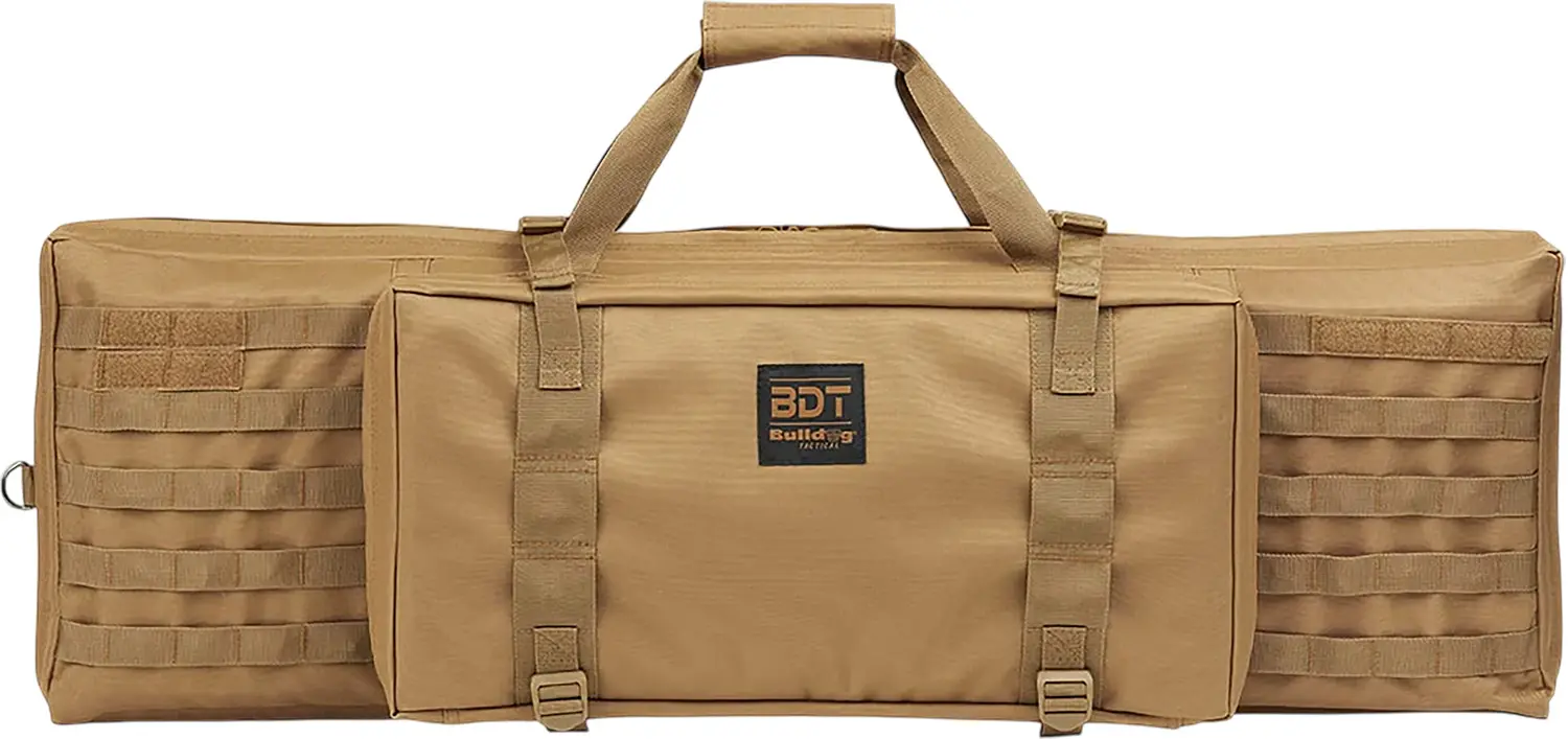 Bulldog BDT3038T BDT Tactical Single 38" Tan Nylon, Padded Shoulder Strap, Adjustable Velcro Ties, Extra Magazine Compartment
