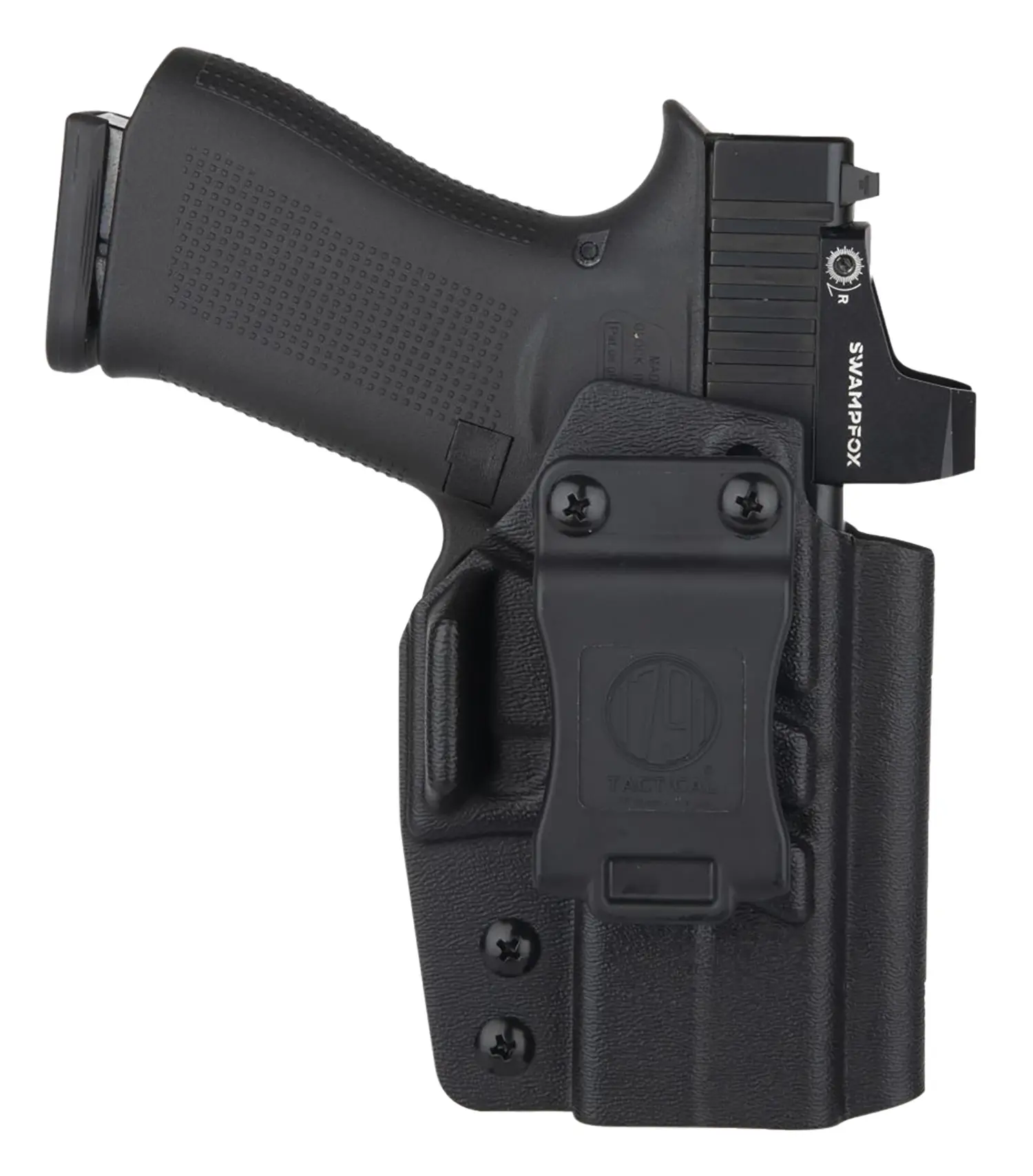 1791 Gunleather TACIWBG43XMOSBLKL Tactical Kydex IWB Black Kydex Belt Clip Compatible w/Glock 43/43X/43X MOS/48 Left Hand