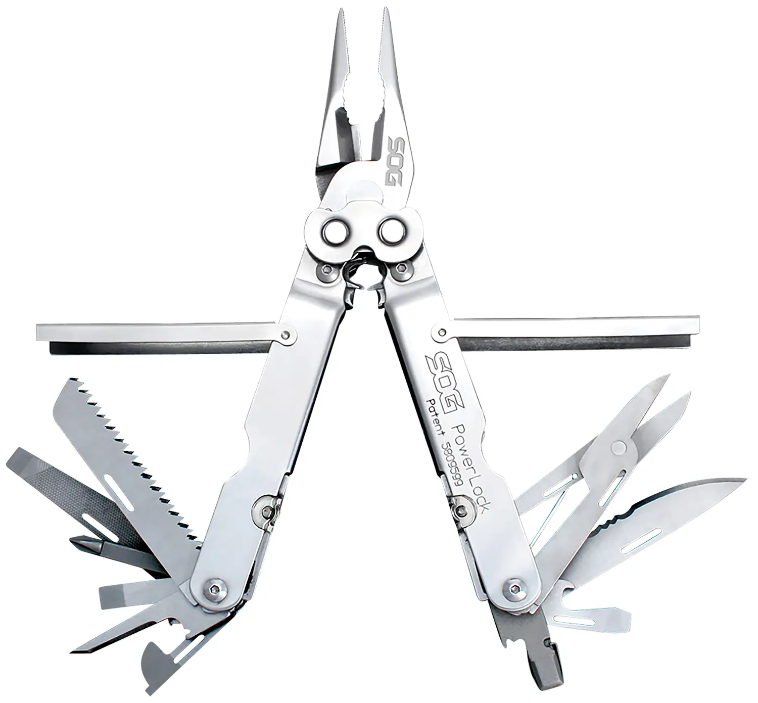 S.O.G SOG-S60N-CP PowerLock Polished 420 Stainless Steel 7" Long Includes Sheath