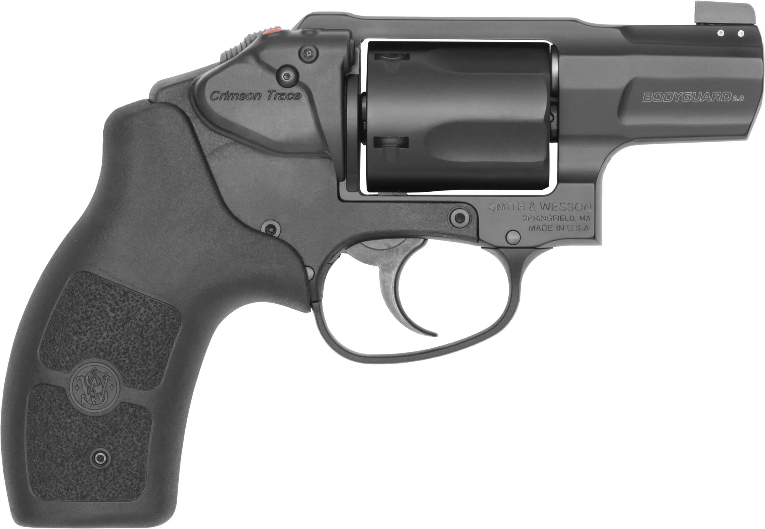 Smith & Wesson Model 686 revolver with black finish and ergonomic grip.