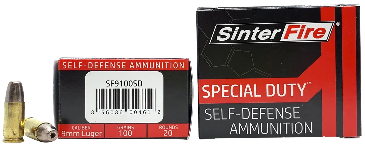 Self-defense 9mm Luger ammunition with 20 rounds for personal protection.