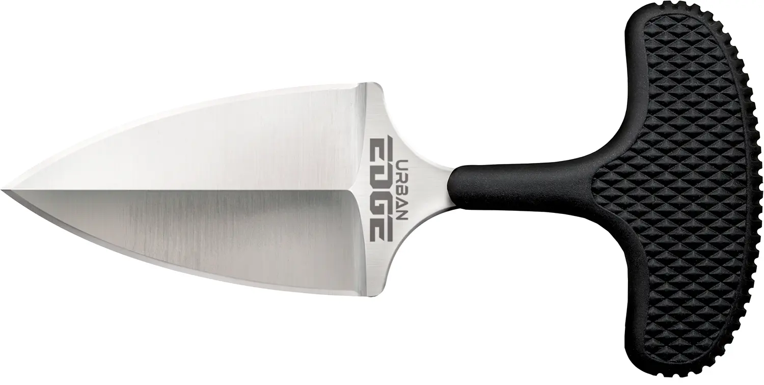 Cold Steel CS43XL Urban Edge 2.50" Fixed Plain Stone Washed Japanese AUS-8A SS Blade/Black Kray-Ex Handle