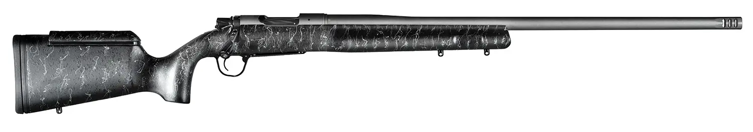 Christensen Arms 8010201500 Mesa Long Range 338 Lapua Mag 3+1 27" Threaded Barrel, Tungsten Gray Cerakote, Black with Gray Webbing Stock