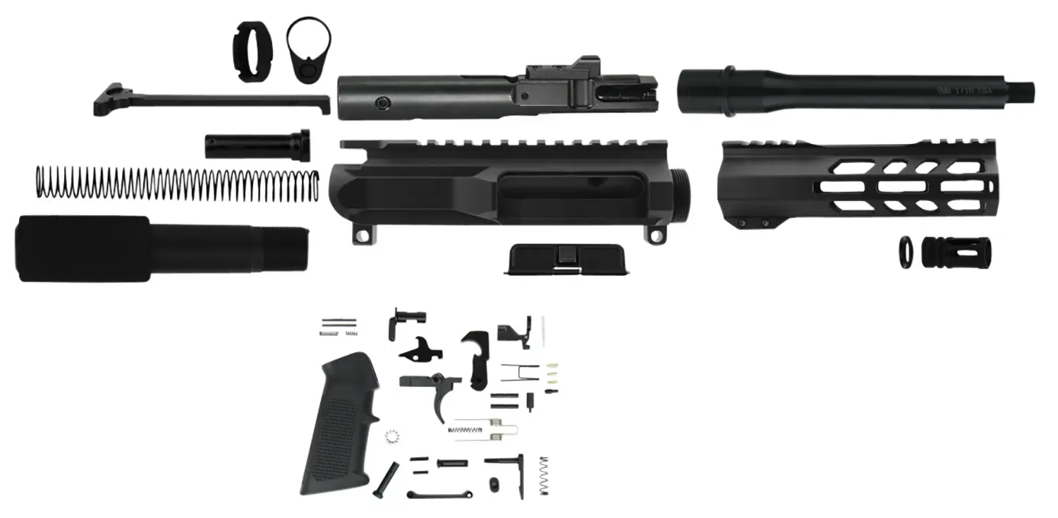 TacFire AR Build Kit 9mm Luger 7.50" Barrel Black for AR Platform