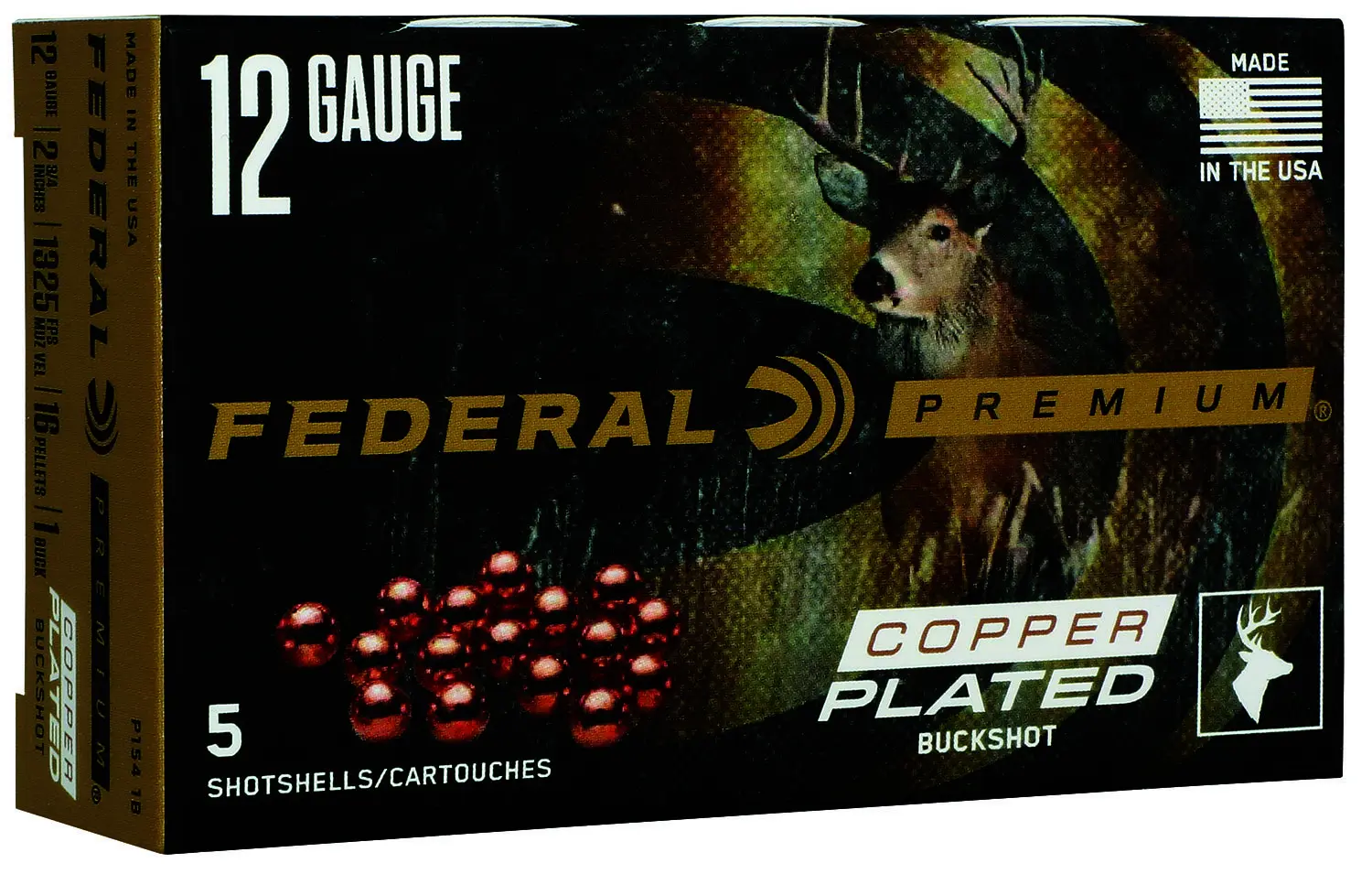 Federal P1541B Premium Max Buck 12Gauge 2.75" 1BuckShot 16Pellets 5 Per Box/50 Case