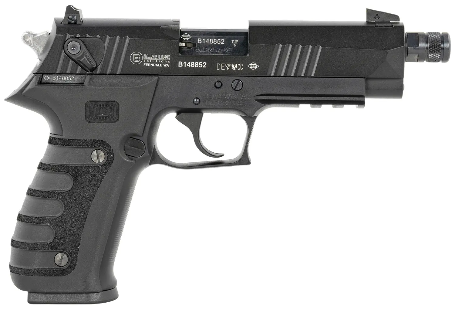Mauser Rimfire 4010102 M20 22 LR 10+1 4.75" Black Steel Threaded Barrel, Black Serrated Slide, Black Aluminum Frame w/Picatinny Rail, Ambidextrous