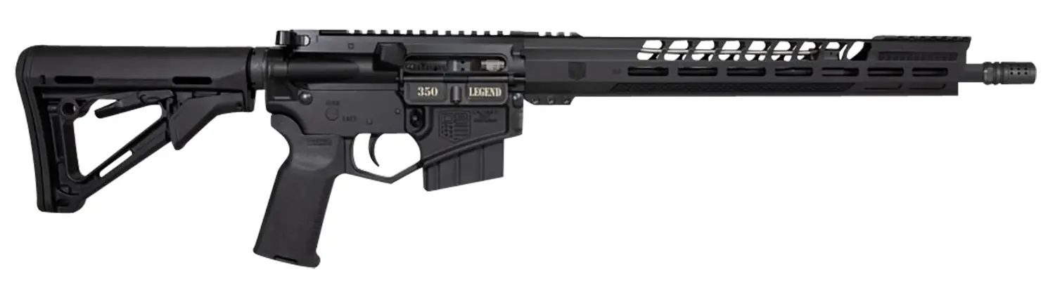 Diamondback DB1731T001 DB15 350 Legend 5+1/10+1 16" Nitride Treated Threaded Barrel w/Compensator, A3 Flattop Upper/DB-15 Black Gold Lower, 15" M-LOK Handguard, Magpul CTR Stock, MOE K2 Grip