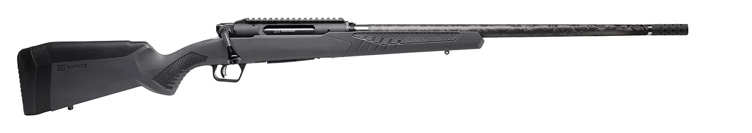 Savage Arms 57894 Impulse Mountain Hunter 308 Win 4+1 22" Carbon Fiber Threaded Barrel, Black Aluminum Receiver w/Picatinny Rail, Gray AccuStock Synthetic Stock, Ambidextrous