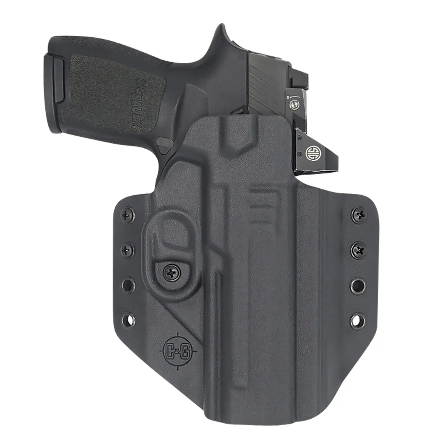 C&G Holsters 0280100 Covert OWB Black Kydex Belt Loop Fits Sig P320 M17/X5 Right Hand