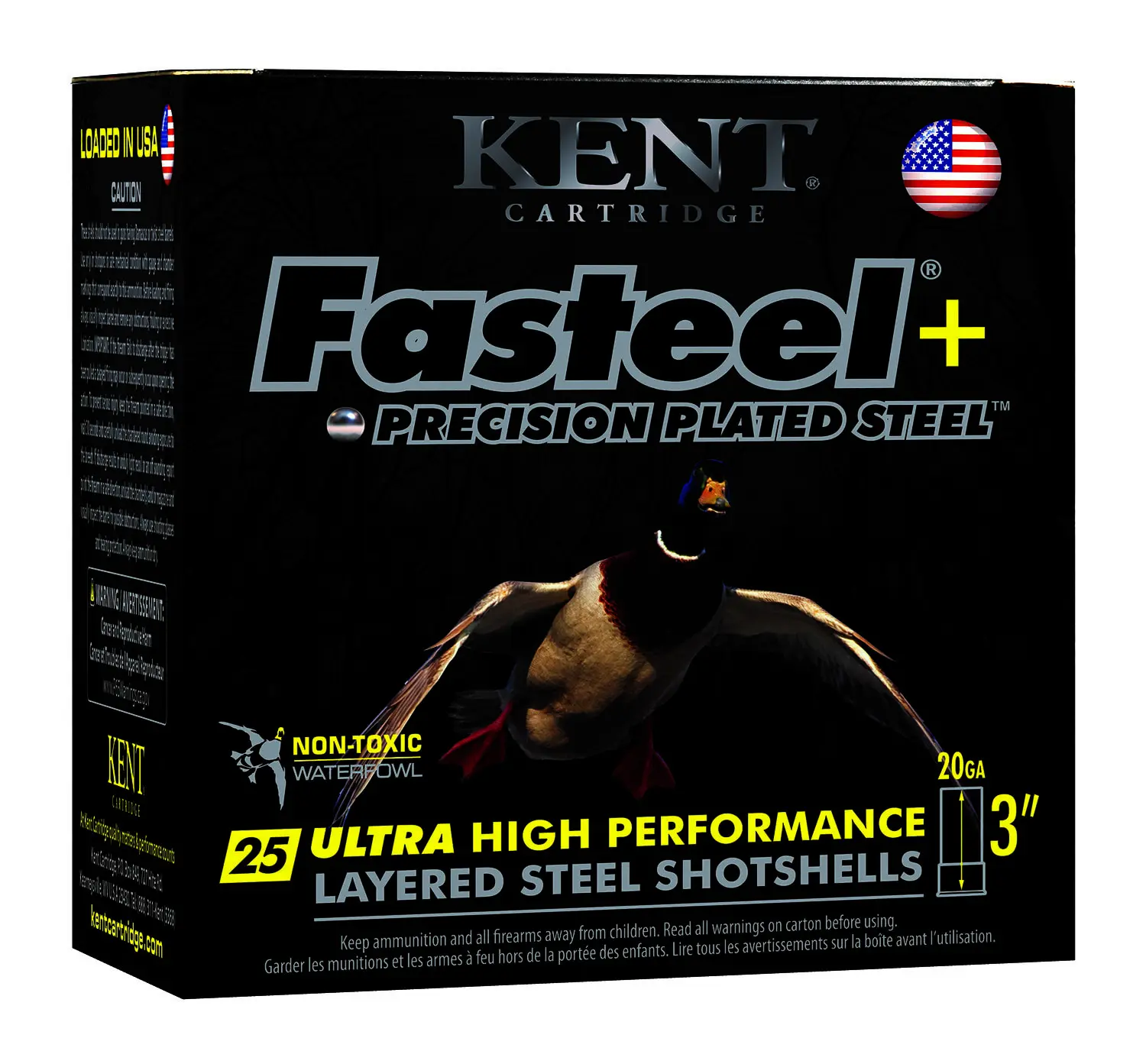 Kent Cartridge K203FSP284X6 Fasteel + Waterfowl 20 Gauge 3" 1 oz 4/6 Shot 25 Per Box/ 10 Case