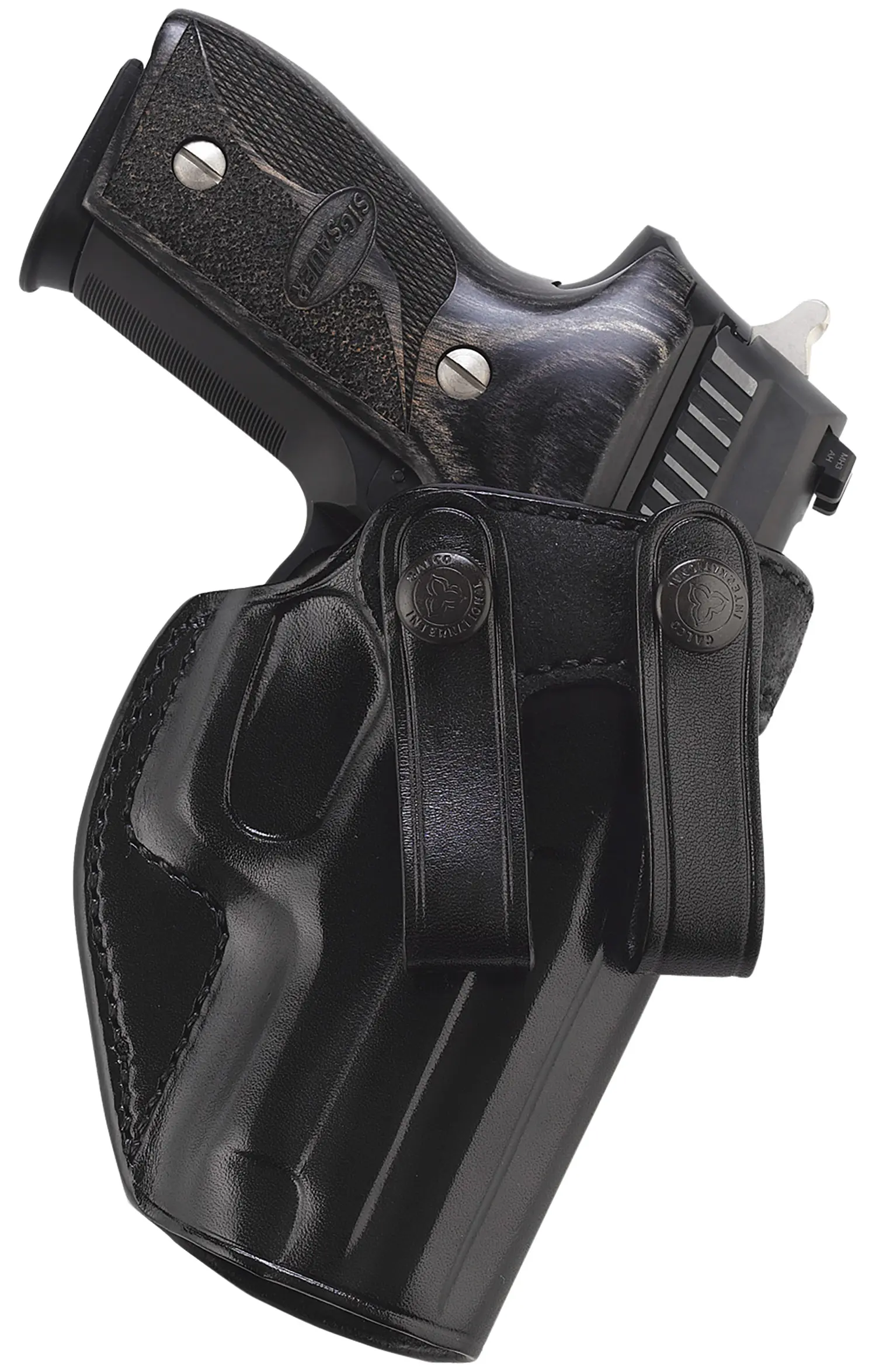 Holster with pistol for concealed carry and quick access.