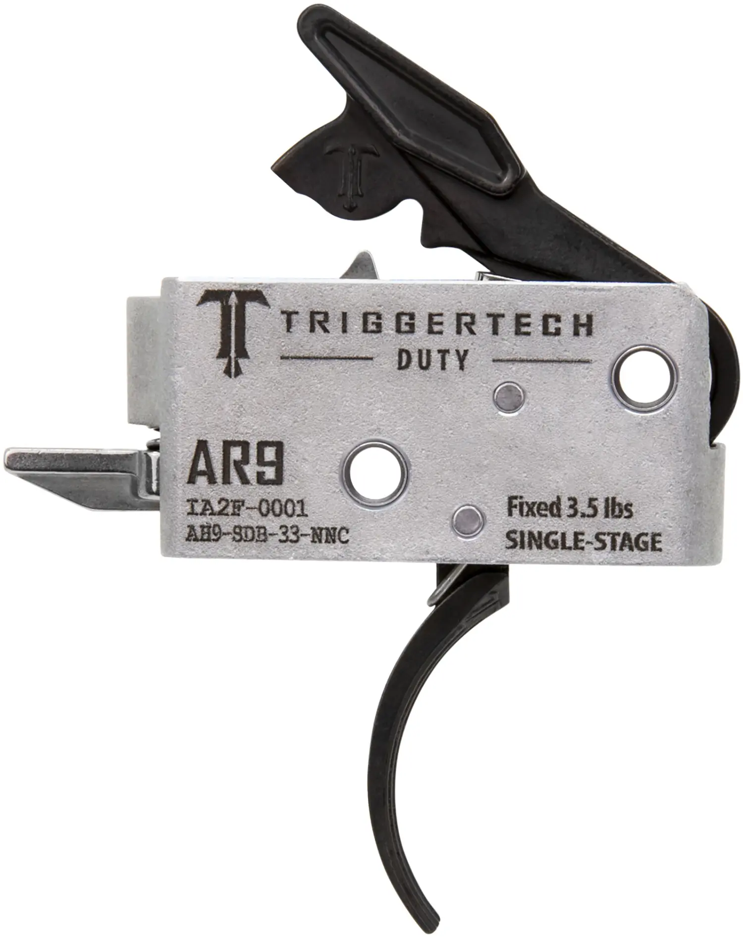 TriggerTech AH9SDB33NNC Duty Curved Trigger Single-Stage 3.50 lbs Draw Weight Fits AR-9