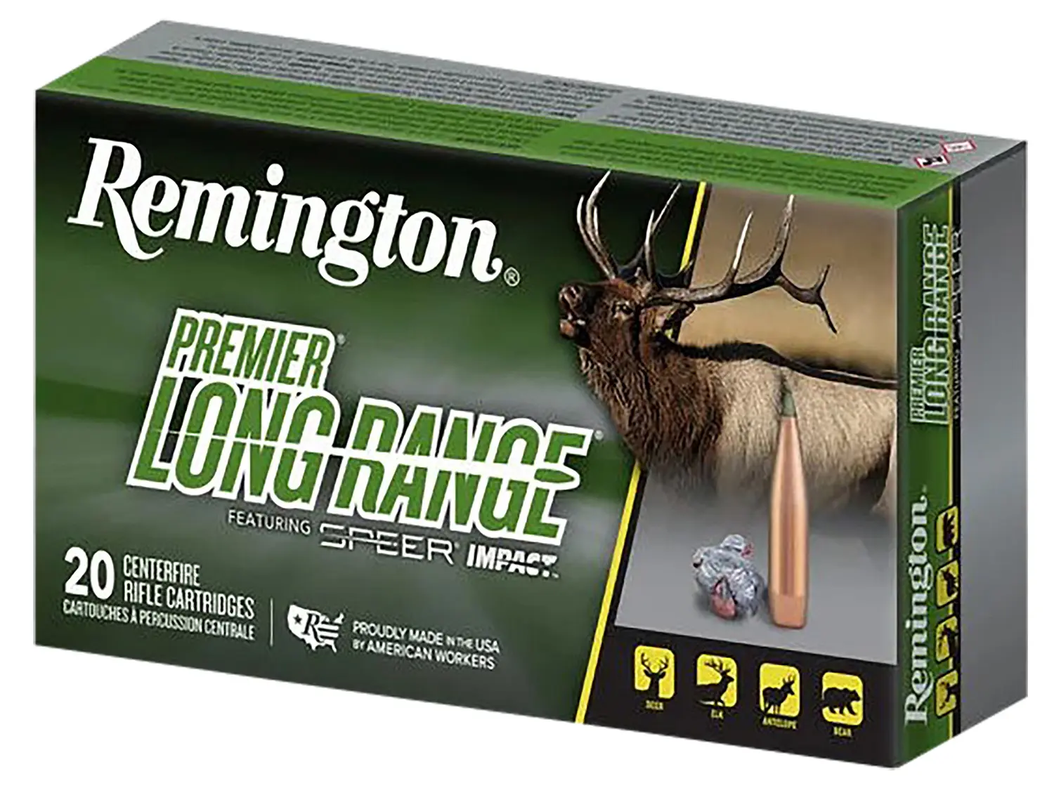 Remington Ammunition R28828 Premier Long Range 6.5PRC 140gr Speer Impact 20 Per Box/10 Case