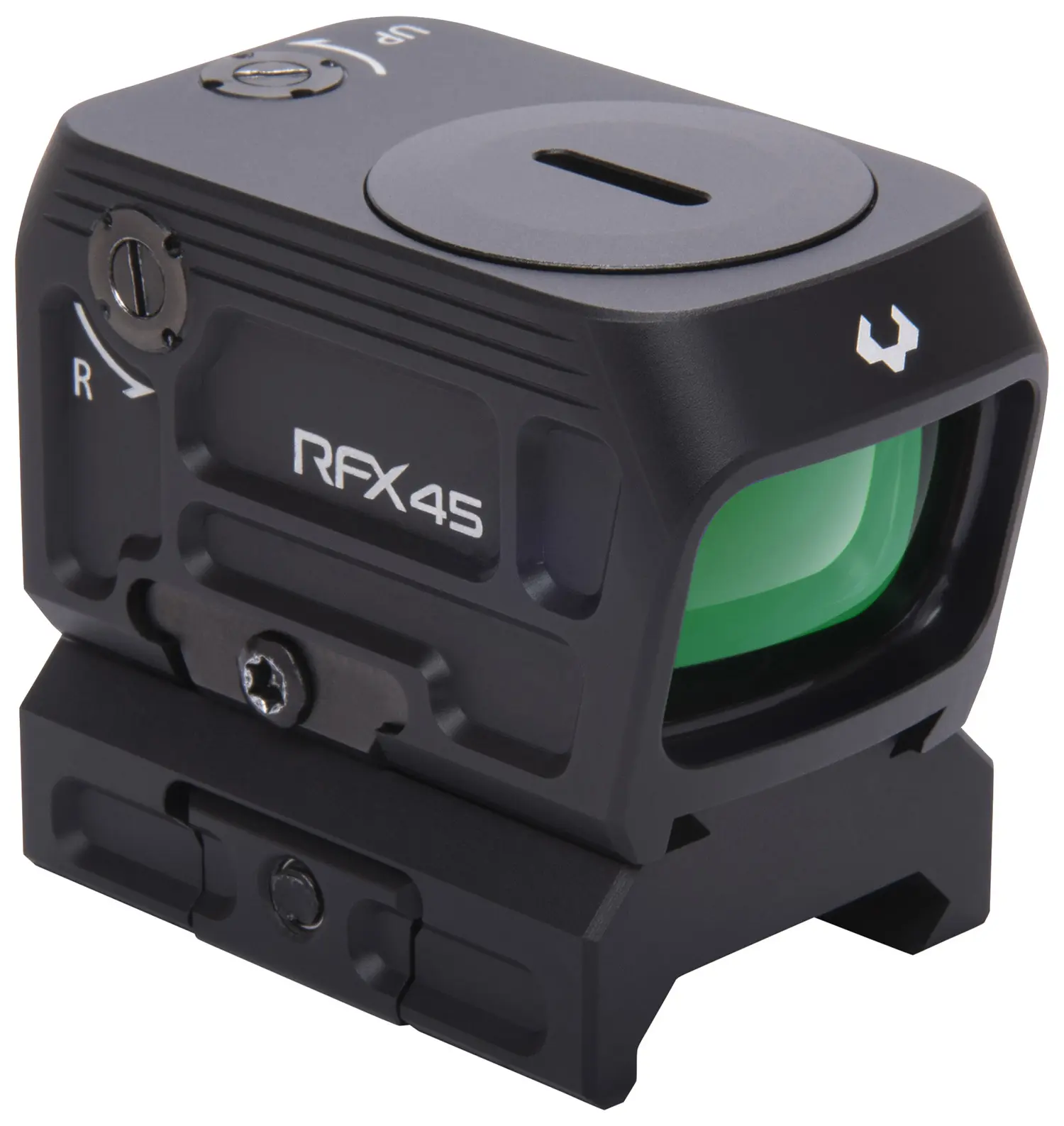 Viridian 9810059 RFX45 Black Anodized 1 x 24 mm x 15.5 mm 5 MOA Green Dot ACRO/Picatinny Low Mount