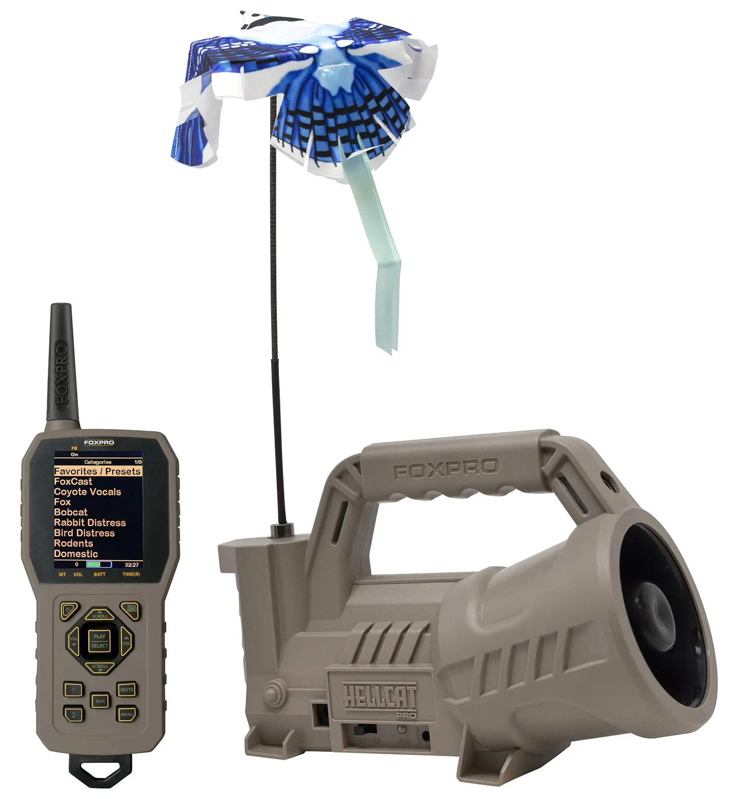 Foxpro HELLCATPRO Hellcat Pro Digital Call Attracts Predators Features TX1000 Transmitter Tan ABS Polymer
