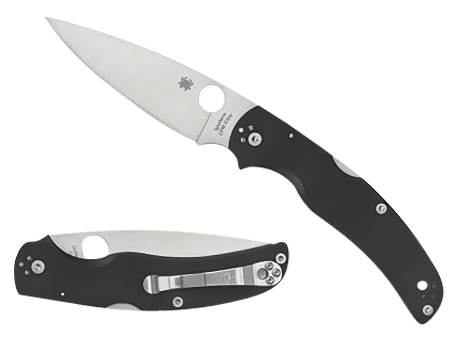 Spyderco C244GP Native Chief Lightweight 4.02" Folding Plain Stonewashed CTS BD1N SS Blade/Black Textured FRN Handle Includes Pocket Clip