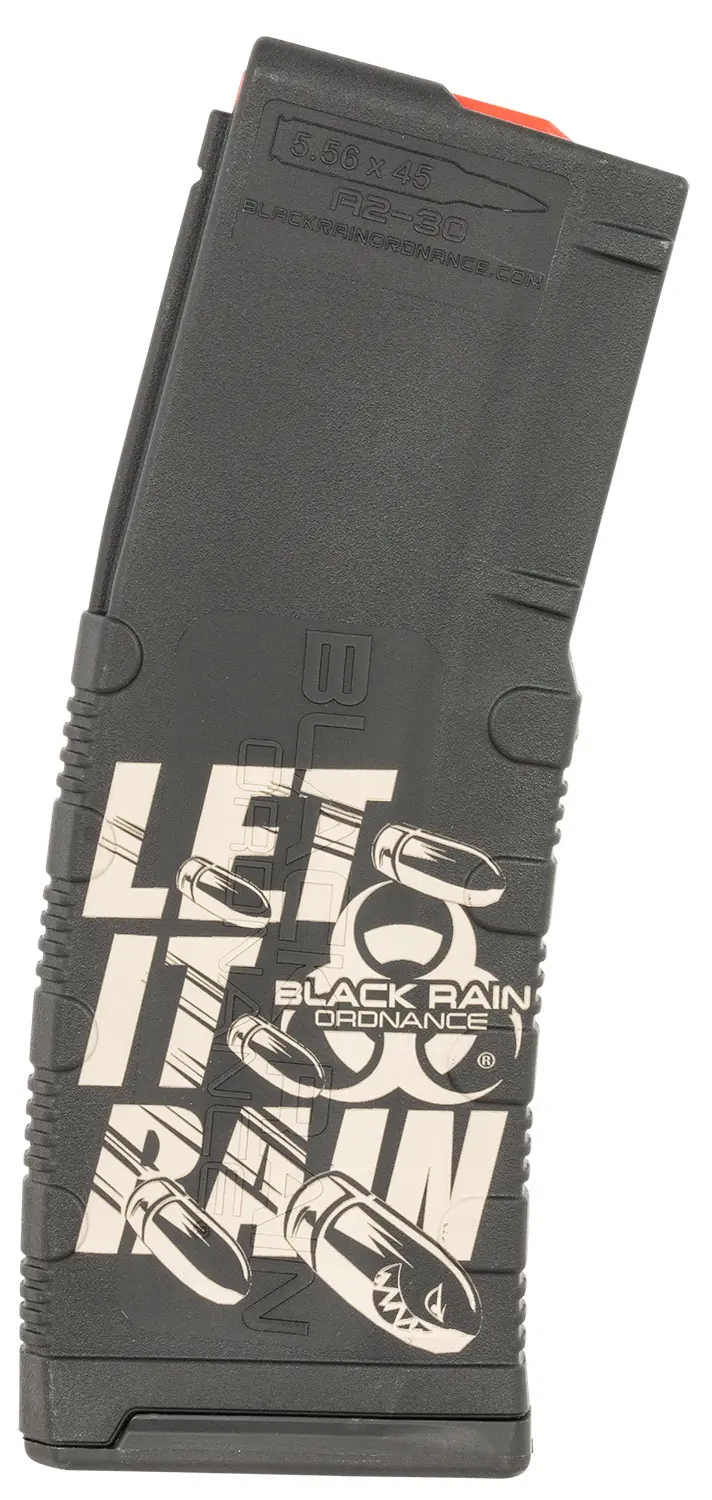 Black Rain Ordnance MAG30LETITRAINB Magazine 30rd 223 Rem/5.56 NATO Let It Rain Bullet Engraving Fits AR-15 Platform