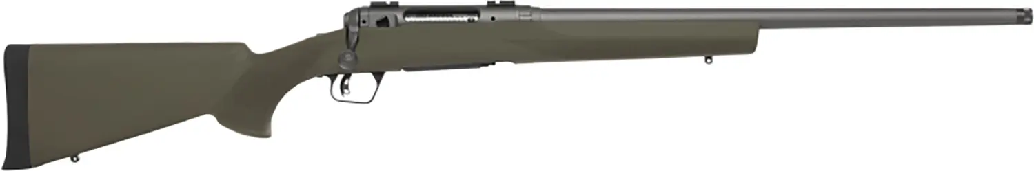 Savage Arms 58035 110 Trail Hunter 350 Legend 4+1 18" Threaded/Medium Heavy Profile, Tungsten Gray Cerakote Barrel/Rec, OD Green Hogue Overmold Stock, Adj. AccuTrigger, Weaver Base