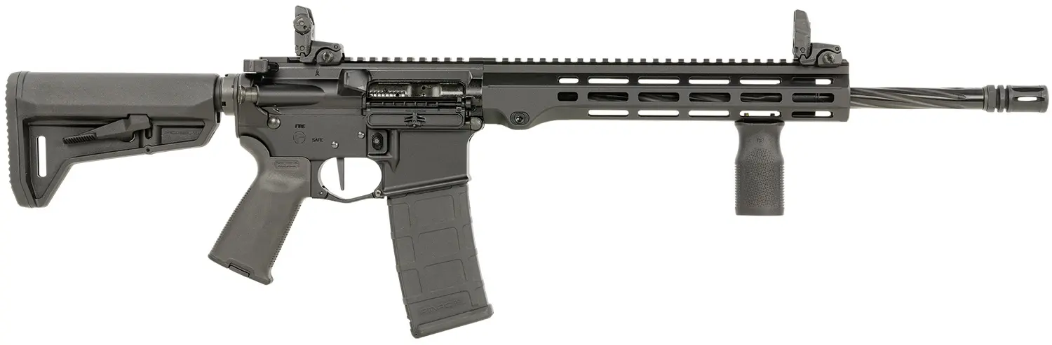 Maxim Defense MXM49737 MD15 L 5.56x45mm NATO 30+1 16" Fluted Barrel, Black, M-LOK Handguard, Magpul Furniture, SL-K Stock, MBUS Sights, Blackout Defense Flat Trigger