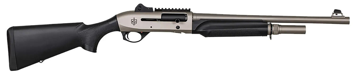 MAC 21000158 2 Tactical Marine 12 Gauge Semi-Auto 3" 5+1 18.50" Electroless Marine Nickel Steel Barrel & Picatinny Rail Steel Receiver, Black Fixed Synthetic Stock