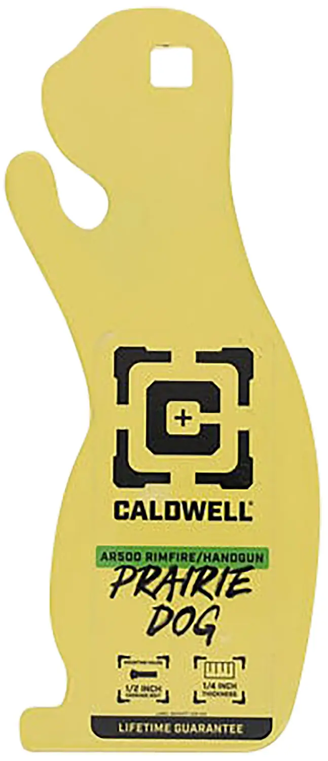 Caldwell 4002313 Rimfire/Handgun Yellow AR500 Steel Prairie Dog 1/4" Thick