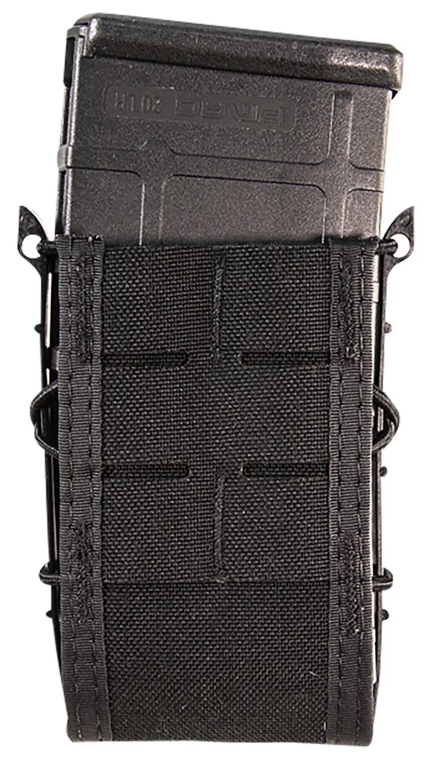 Gun magazine holder with magazine inserted.