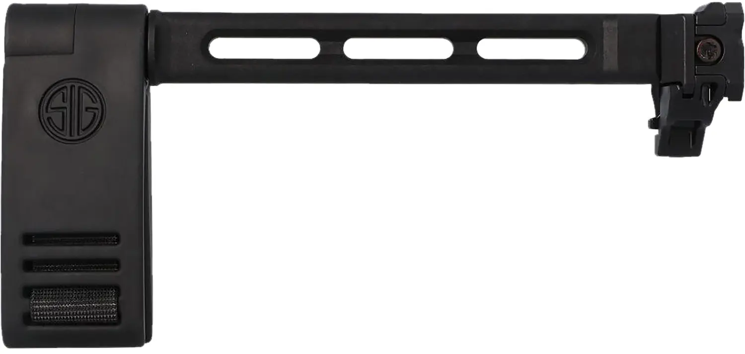 Sig Sauer 8901672 Pivoting Contour Brace Black, Fixed/Folding with Locking Hinge, Mounts to 1913 Pic. Interface, Designed for Sig MCX/MPX