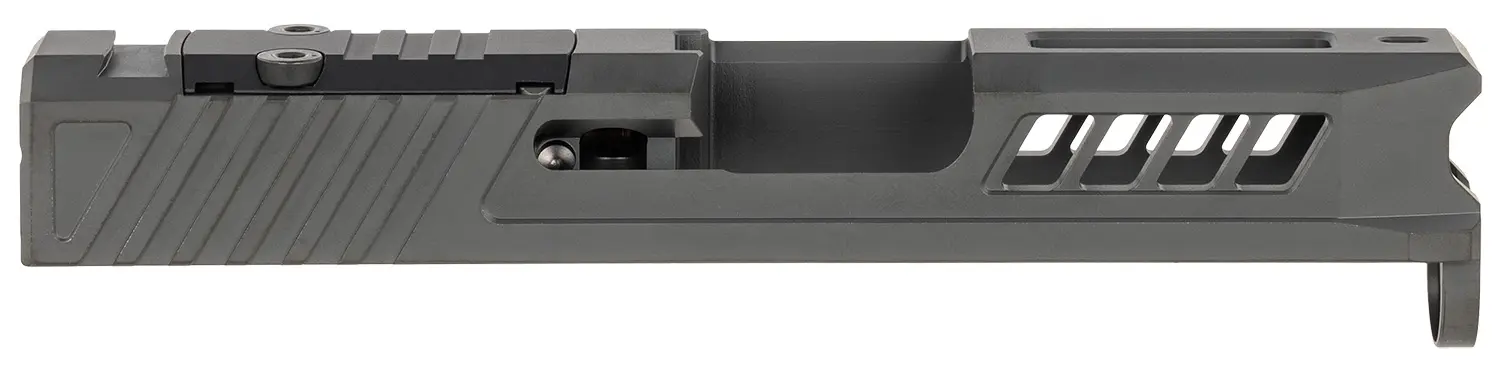 True Precision Inc TPG43SBCRMS Axiom Optic Cut Slide Fits Glock 43 Black DLC Anodized 416R Stainless Steel