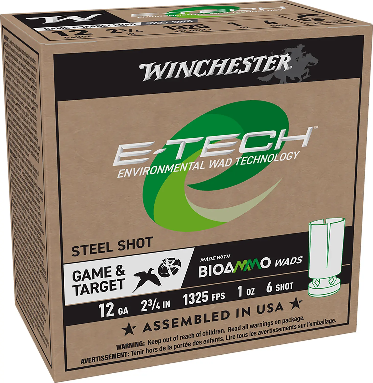 Winchester Ammo WCL12S6 E-Tech 12Gauge 2.75" 1oz 6Shot 25 Per Box/10 Case