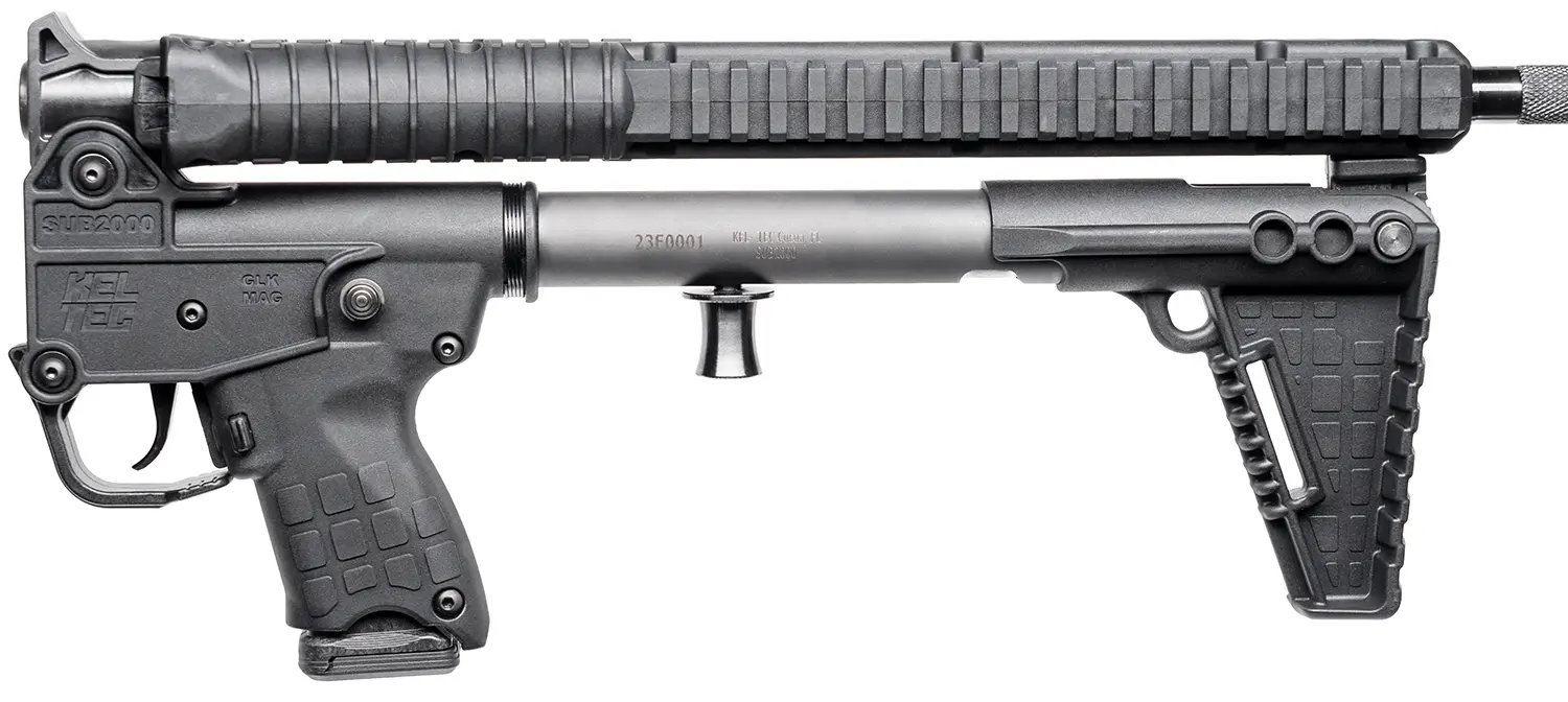 Kel-Tec SUB2K9GLKBLK10 SUB2000 Gen3 9mm Luger 10+1 16.15" Black Steel Threaded Barrel, Black Picatinny Rail Aluminum Receiver, M-LOK Handguard, Black Synthetic Folding Stock, Black Polymer Grip