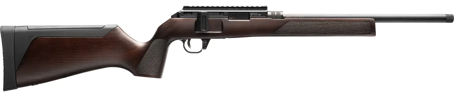 Hammerli Arms 5800100 Force B1 Sports South Exclusive 22 LR 10+1 16.10" Black Threaded Barrel, Black Receiver w/Picatinny Rail, Classic Brown Adjustable Wood Stock