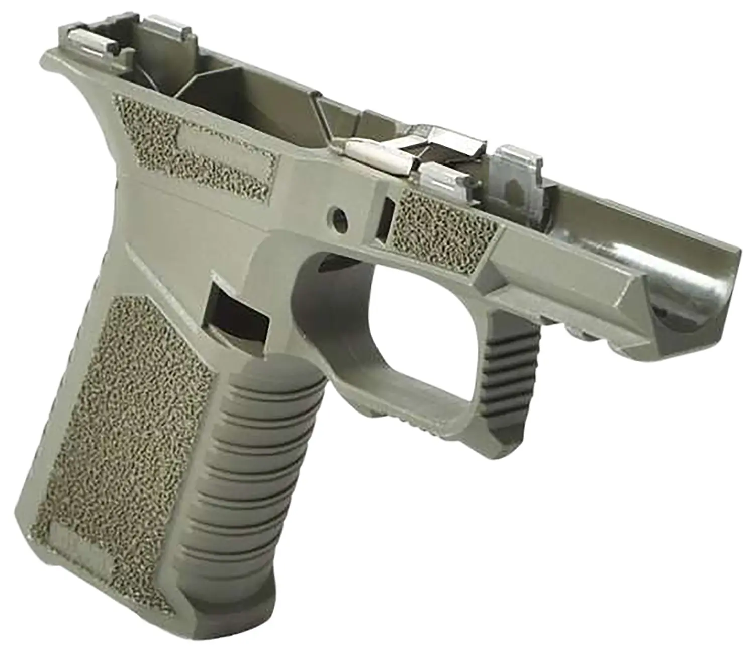 Sct Manufacturing 0225020100IB Sub Compact Compatible w/ Glock 43X/48 OD Green Polymer Frame Aggressive Texture Grip Includes Locking Block