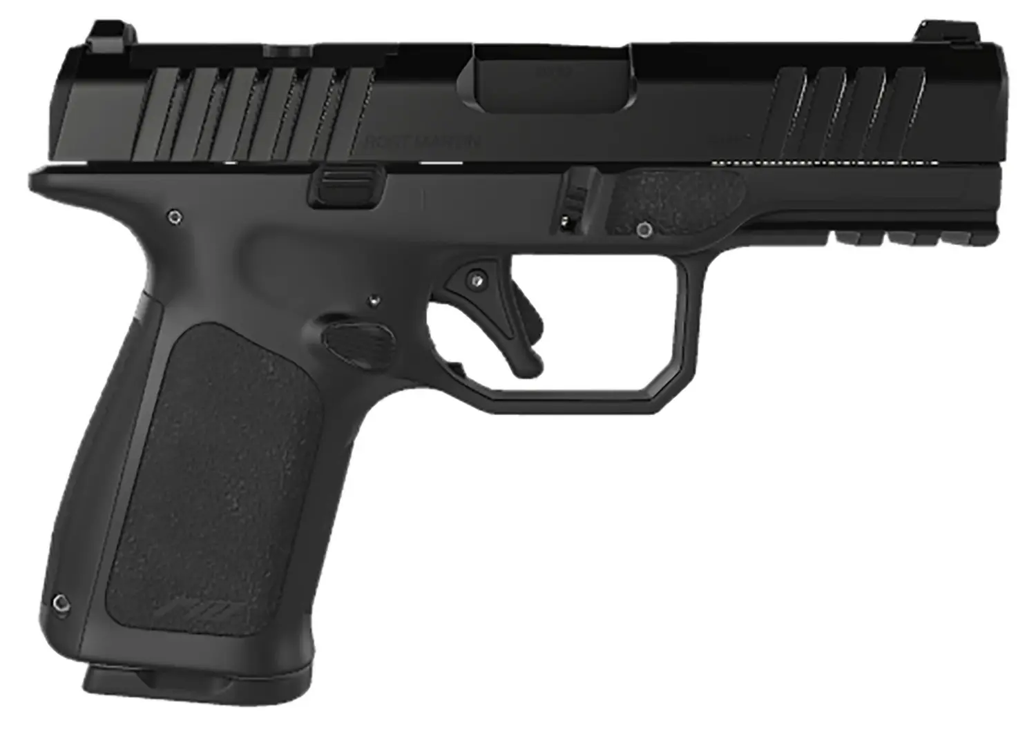 Rost Martin RM1CBLKOSP15 RM1C 9mm Luger 15+1 4" Black Match Grade Barrel, Black Tenifer Optic Ready/Serrated Steel Slide, Black Polymer Frame w/Picatinny Rail, Textured Grip, Ambidextrous