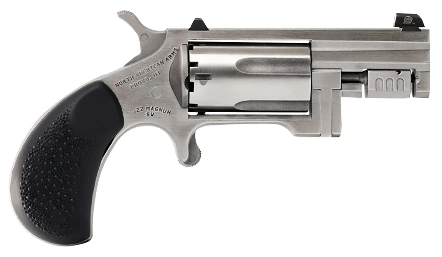 North American Arms SNT Sentinel 22 WMR 5 Shot 1.42" Matte Stainless Steel Barrel, Stainless Cylinder, Matte Stainless Steel Frame, Slip-on Rubber Pebble Grip, Exposed Hammer