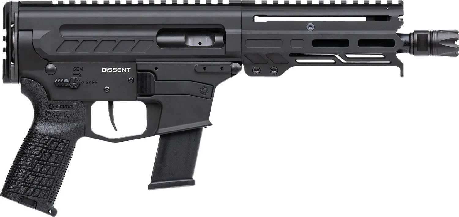 Tactical firearm with adjustable stock and rail system.