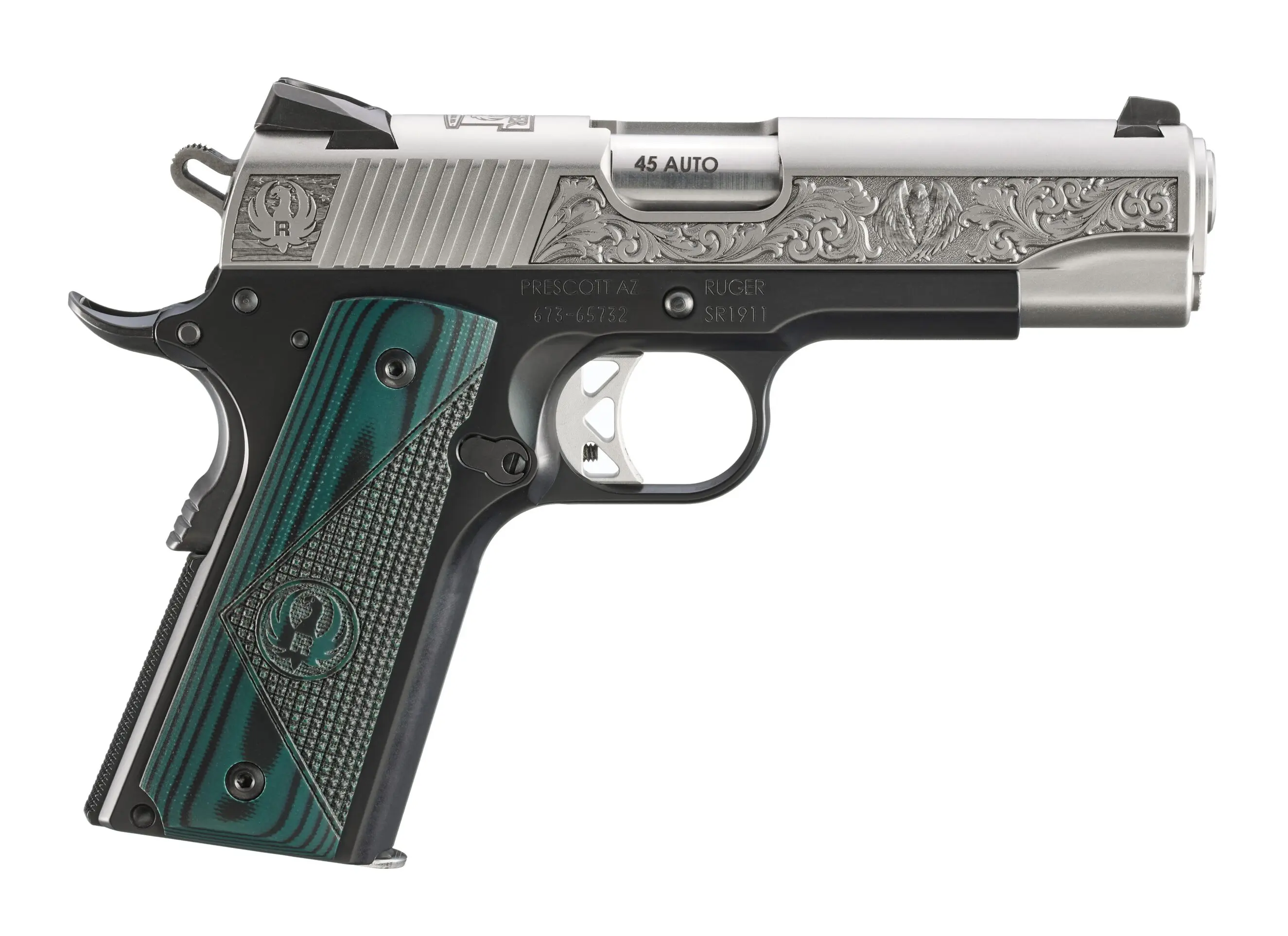 RUGER SR1911 CMDR 45ACP GREEN GRIP