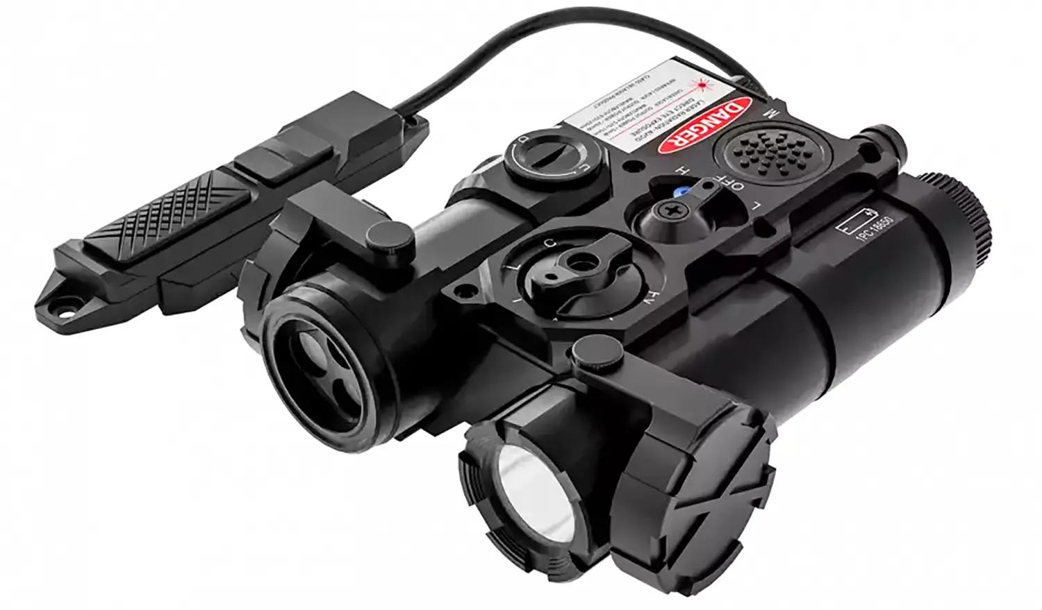 AGM Global Vision WLAD-CLA1-B1 WLAD 1B Black Green Laser & IR Pointer/Illuminator Coaxial Dual Laser White LED 300 Lumen