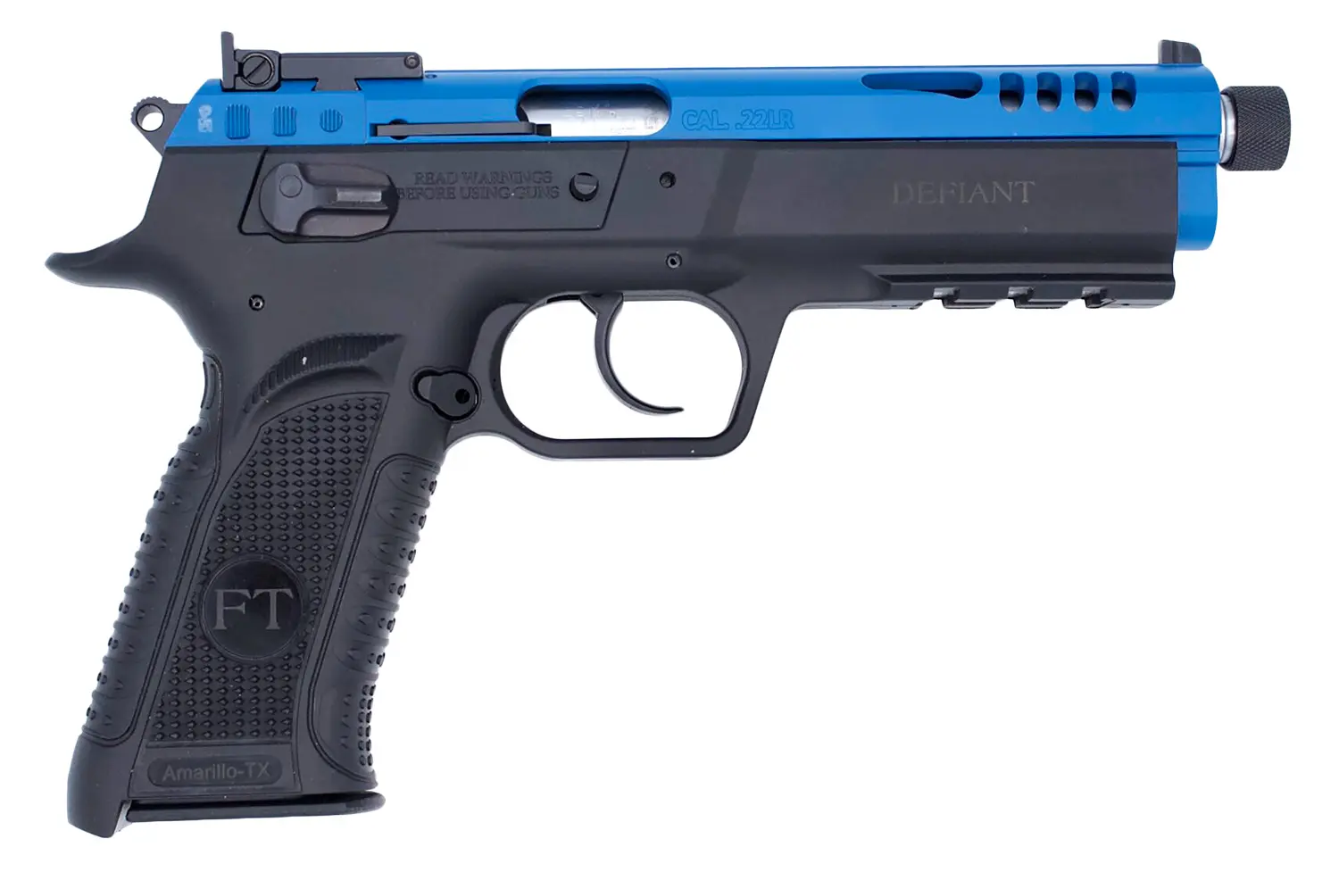 Tanfoglio TFFORCE22TB Force Tactical 22 LR 10+1 4.40" Stainless Threaded Barrel, Blue Optic Cut/Ported/Serrated Slide, Black Polymer Frame w/Beavertail & Picatinny Rail, Black Textured Grip