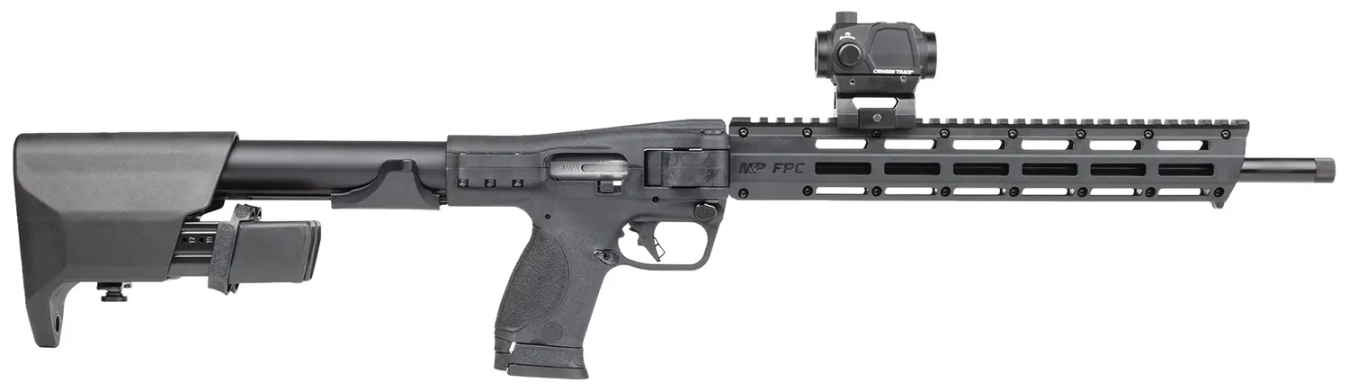Smith & Wesson 14377 M&P FPC 9mm Luger 23+1 16.25" Black Oxide Black Anodized Receiver 15" M-LOK Handguard Polymer Stock M&P w/Interchangeable Palmswells Grip