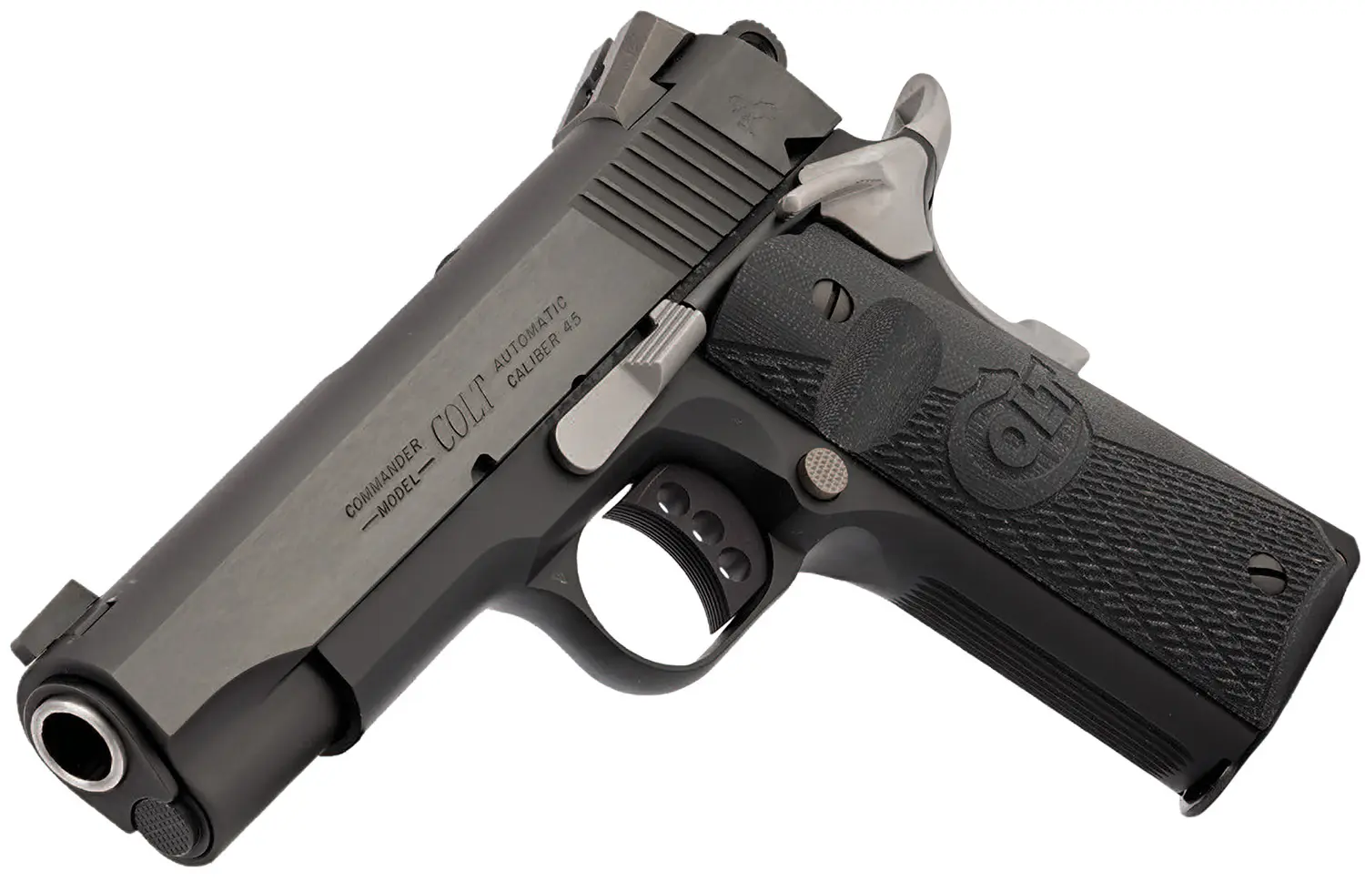 Colt Mfg O4840NC Night Commander 45 ACP 8+1 4.25" Blued Steel Barrel, Cerakote Serrated Aluminum Slide, Blued Cerakote Aluminum Frame w/Beavertail, Black G10 Grip