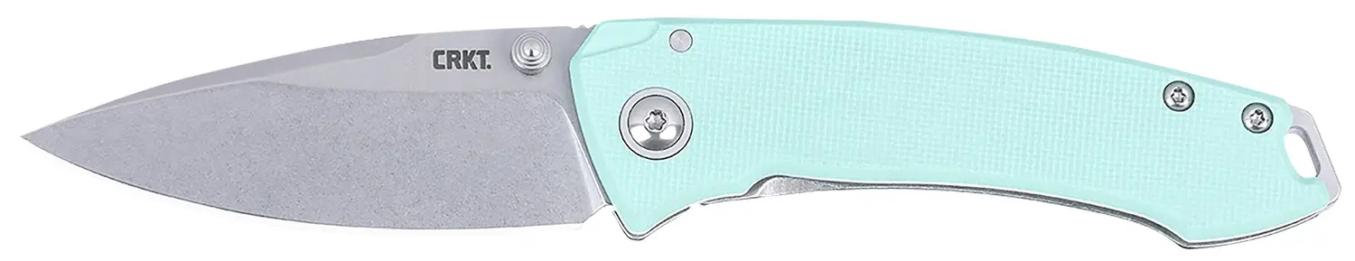 CRKT 2522B Tuna EDC Compact 2.73" Folding Plain Stonewashed 14C28N Steel Blade, G10/SS Handle