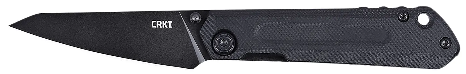 CRKT 2670 Straight EDC Compact 2.60" Folding Wharncliffe Plain Black Oxide D2 Steel Blade, Black G10 Handle