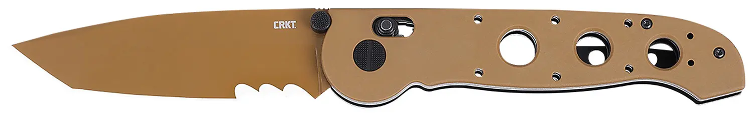 CRKT M16-14XD M16 14XD 3.97" Folding Tanto Part Serrated FDE TiNi 1.4116 SS Blade, FDE G10 Handle