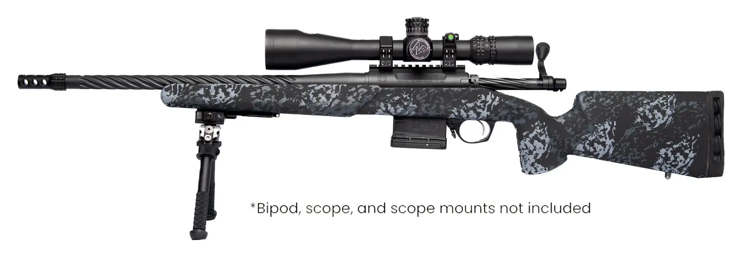 Horizon Firearms RF018S221814T17 Vandal Dark 2 22 Creedmoor 18" Black Fluted Threaded Barrel, Picatinny Rail Receiver, Arca Rail Forend, Textured Iota Carbon Fiber Stock