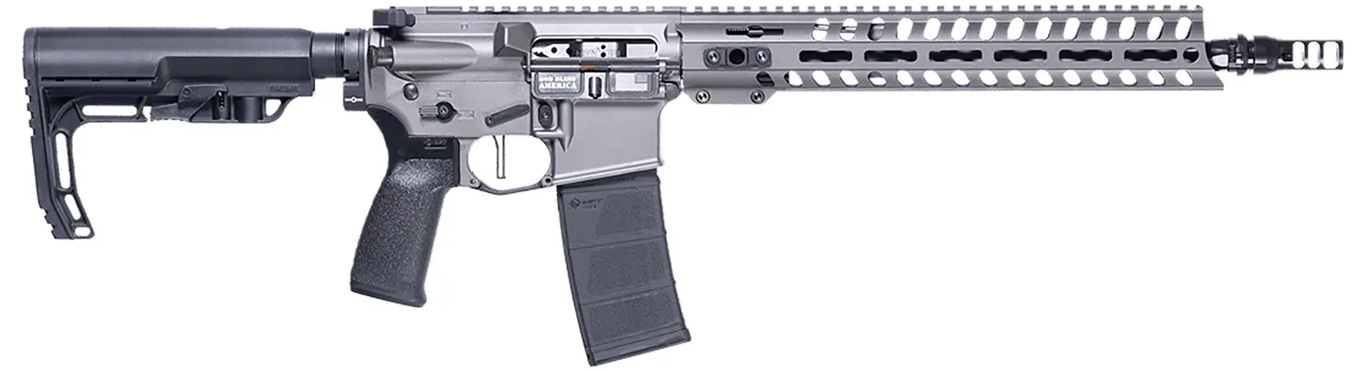 Patriot Ordnance Factory 02049 Minuteman 300 Blackout 30+1 13.75" Black Nitride Barrel/ Tungsten Cerakote Aluminum Receiver Picatinny Rail