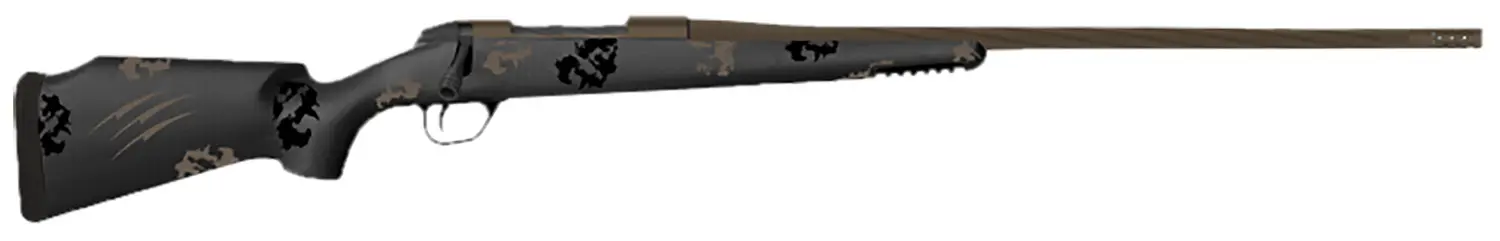 Fierce Firearms TWTROG300PRC20BT Twisted TI Rogue 300 PRC 20" Black Cerakote Steel Threaded Barrel, Black Cerakote Drilled & Tapped Titanium Receiver, LR Negative Comb Trophy Camo Carbon Fiber Stock