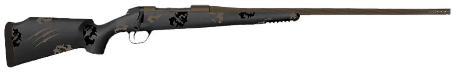 Fierce Firearms TWTROG7PRC22BT Twisted TI Rogue 7mm PRC 22" Black Cerakote Steel Threaded Barrel, Black Cerakote Drilled & Tapped Titanium Receiver, LR Negative Comb Trophy Camo Carbon Fiber Stock