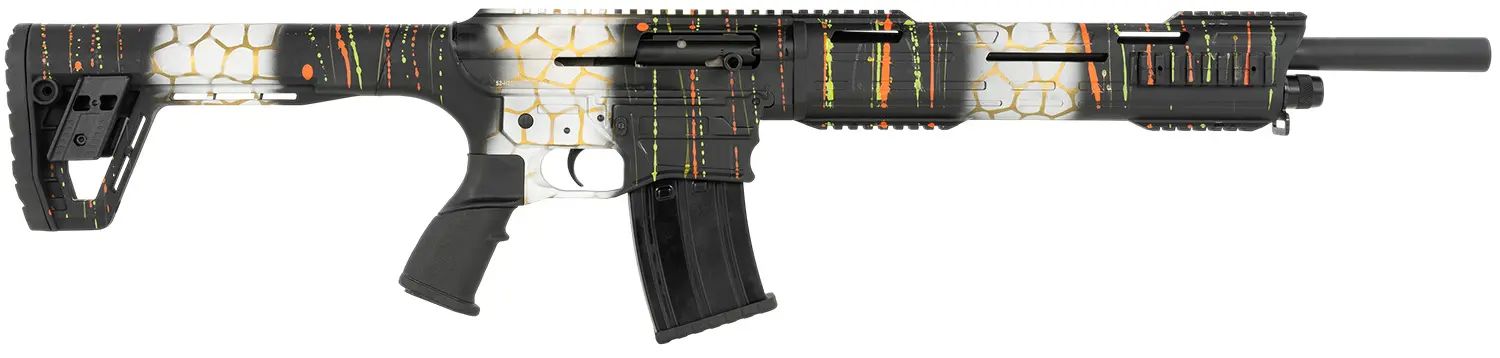 Tokarev USA 21000428 TAR SP 12 Gauge AR Style 18.50" Splatter Camo Aluminum Receiver w/Picatinny Rail, Polymer Stock, Ambidextrous