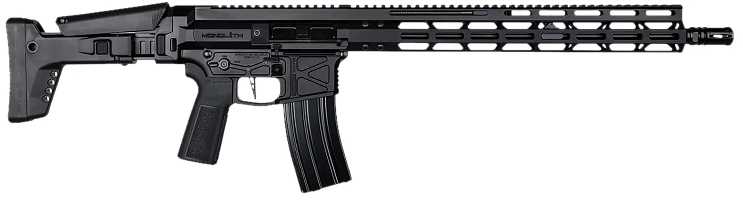 Global Ordnance LLC 197892003223 Monolithic 5.56 NATO 16" Barrel, M-LOK Handguard, Modular Black Stock, Black Polymer Grip