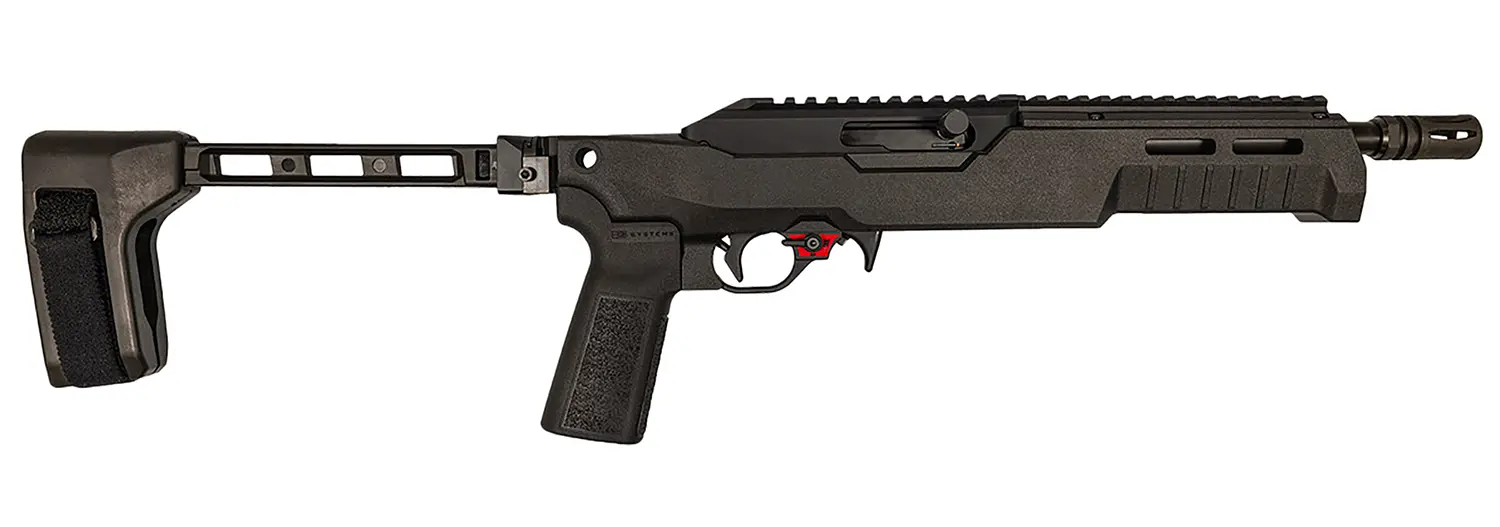 Franklin Armory 0230000BLK F22 22 LR 10+1 8" Black Threaded Barrel, Black Aluminum Receiver w/Picatinny Rail, SB Tactical 1913 Brace